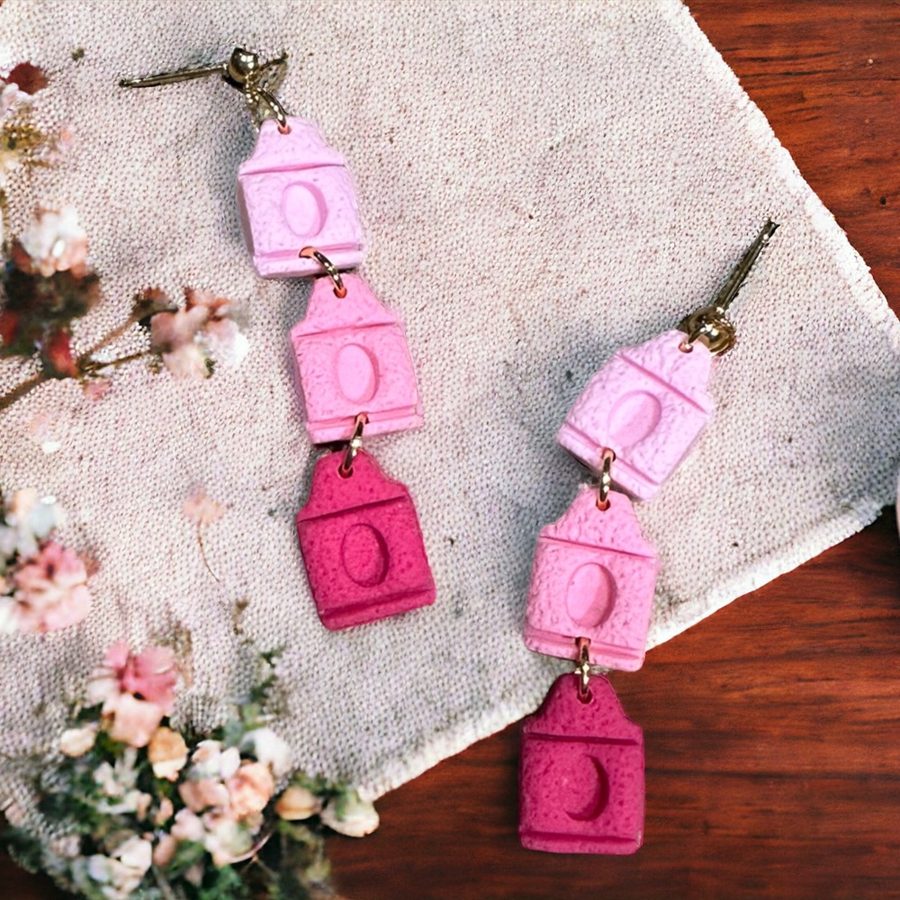 Pink Ombré Crayon Dangle Earrings